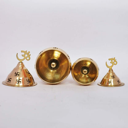 Om and Swastik Brass Diya