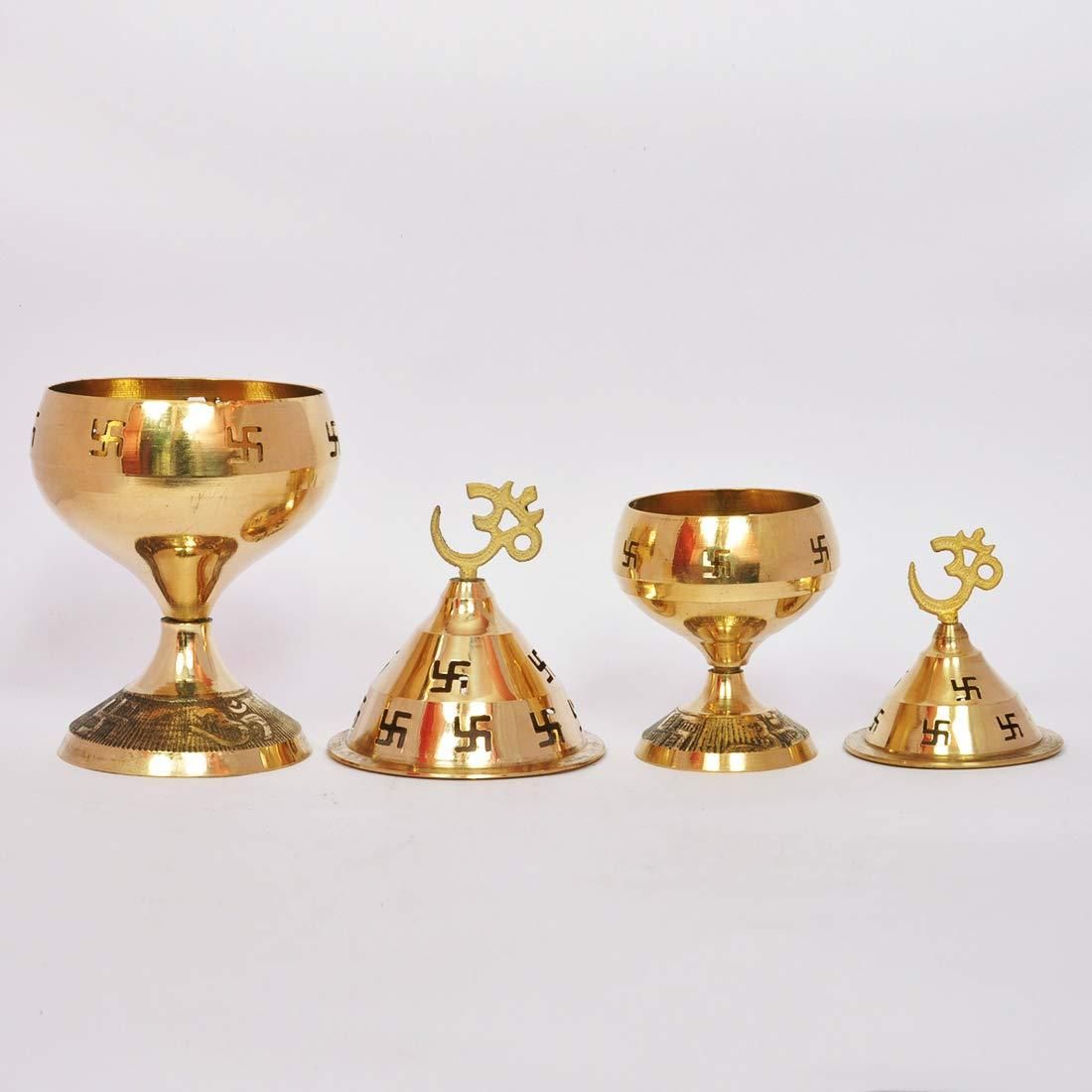 Om and Swastik Brass Diya