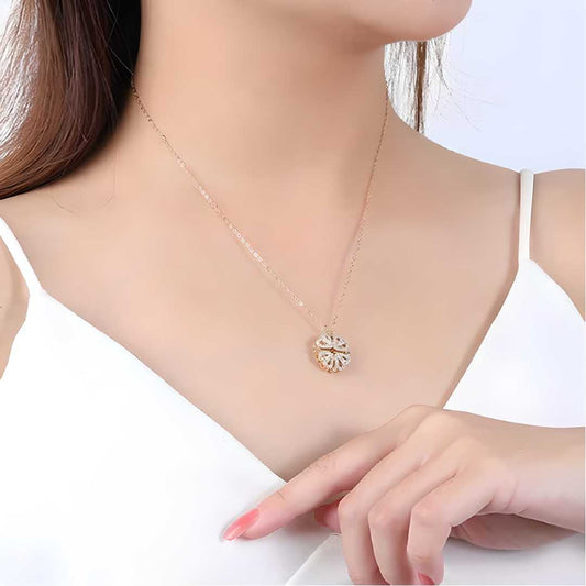 Gold Plated Stylish Clover Convertible Necklace