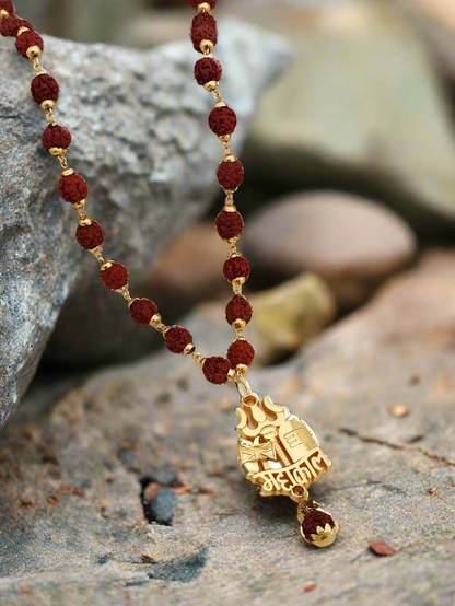 Rudraksha Mala with Mahakal and Trishul Pendant