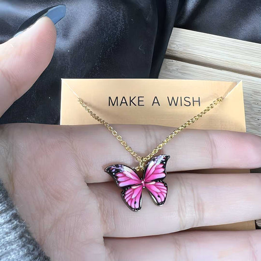 Gold Plated Butterfly Pendant Stylish Necklace