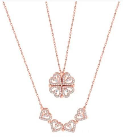 Gold Plated Stylish Clover Convertible Necklace