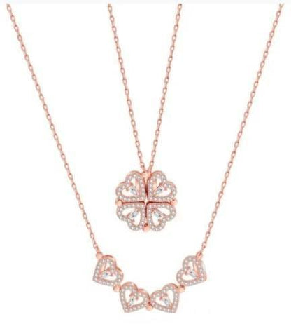 Gold Plated Stylish Clover Convertible Necklace